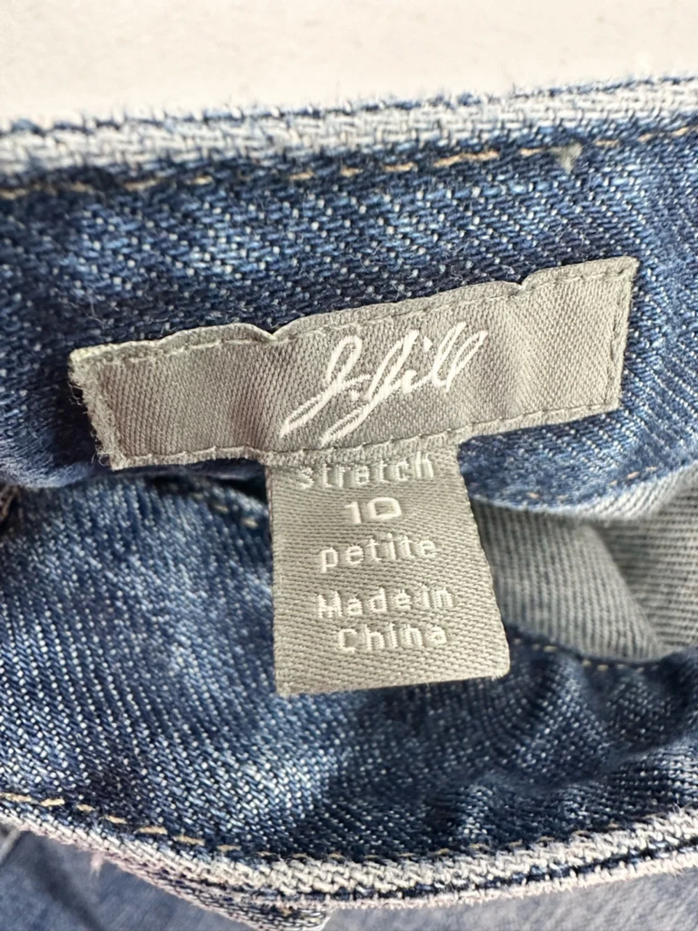 J Jill Denim Midi Skirt Front Slit Stretch Straight Casual Classic Modest 10 - Picture 3 of 14
